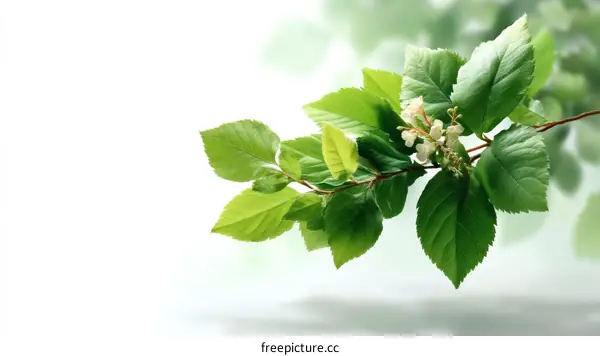 Fresh Spring Branch with Delicate Flowers