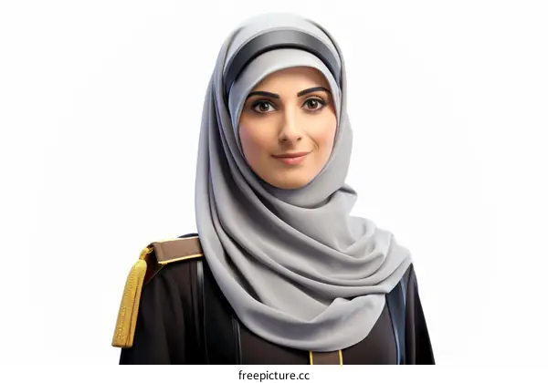 Young Woman Wearing a Grey Hijab