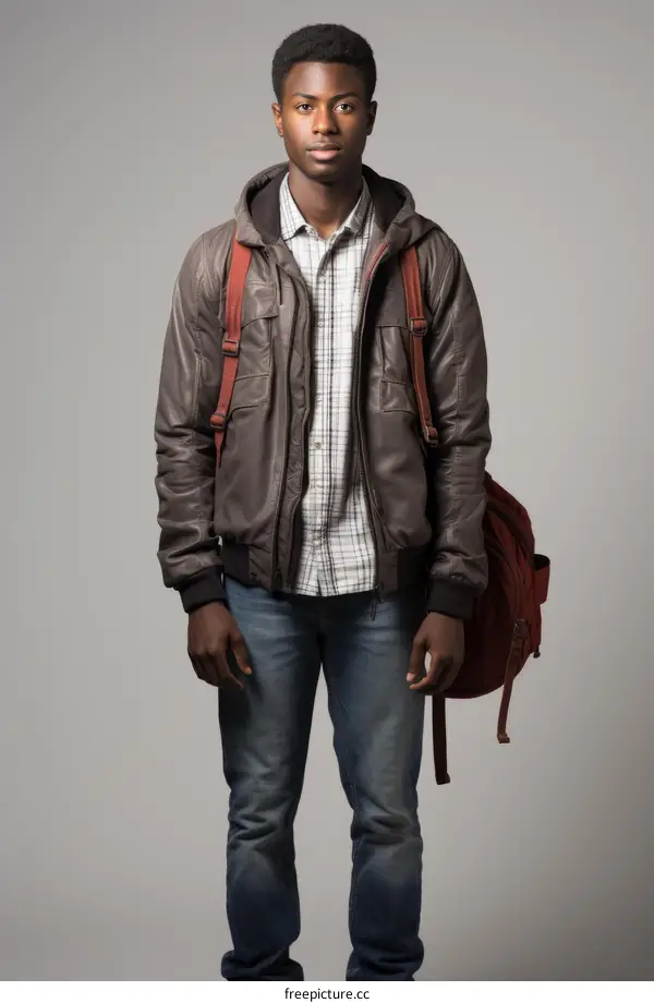 Studio portrait of a young African-American man