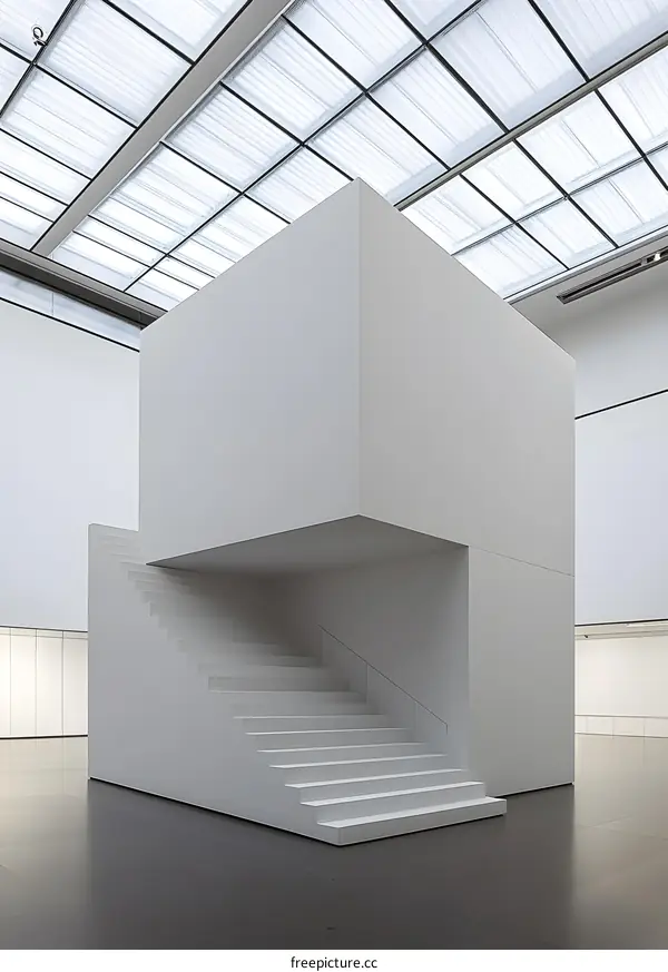 Modern Architecture White Cube Staircase Interior