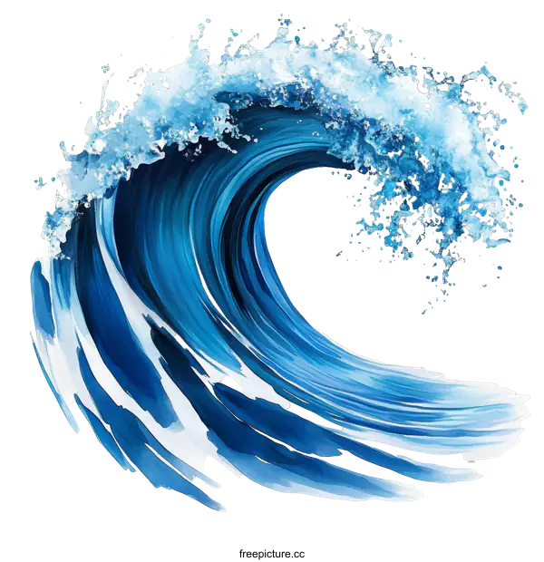 [Transparent Background PNG]A Powerful and Beautiful Ocean Wave