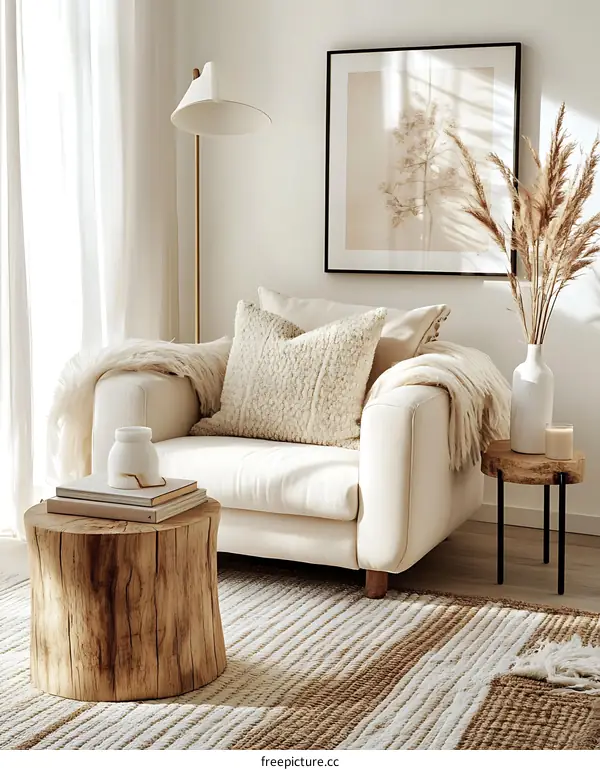Cozy Living Room Interior Design with Natural Elements