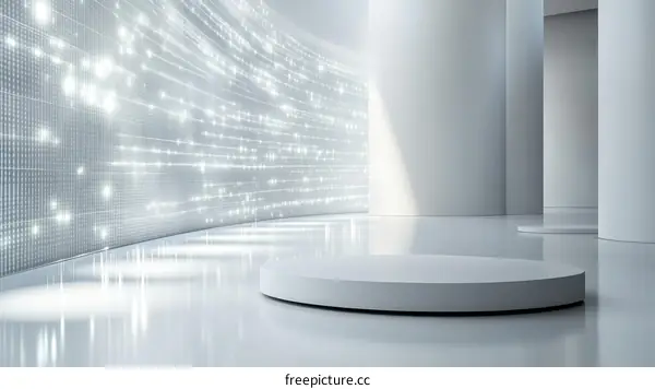 Abstract Modern White Empty Showcase Display