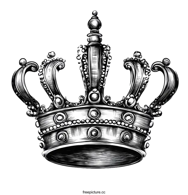 [Transparent Background PNG]Ornate Vintage Crown Illustration