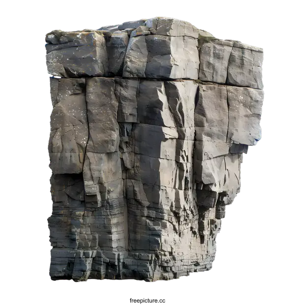 [Transparent Background PNG]Isolated Rock Cliff Against White Background