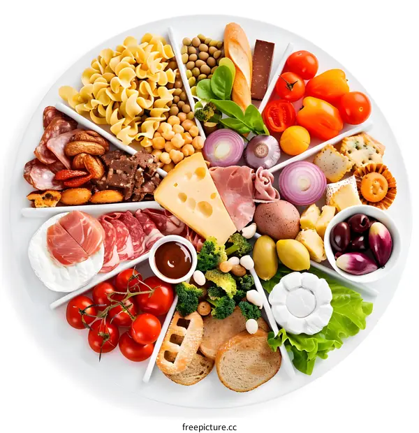 Variety of Food on a White Plate