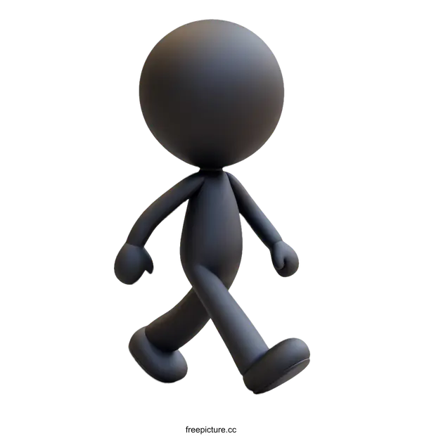 [Transparent Background PNG]3D Illustration of a Walking Person