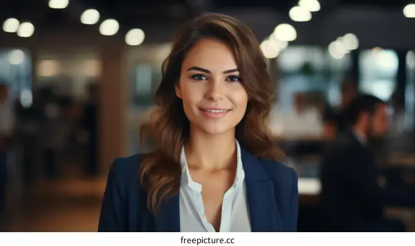 Portrait of a young businesswoman smiling in an office