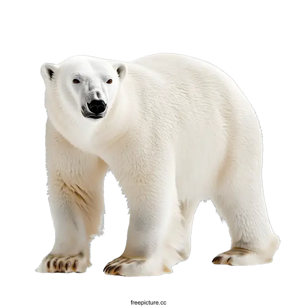 [Transparent Background PNG]Polar Bear Standing on White Background