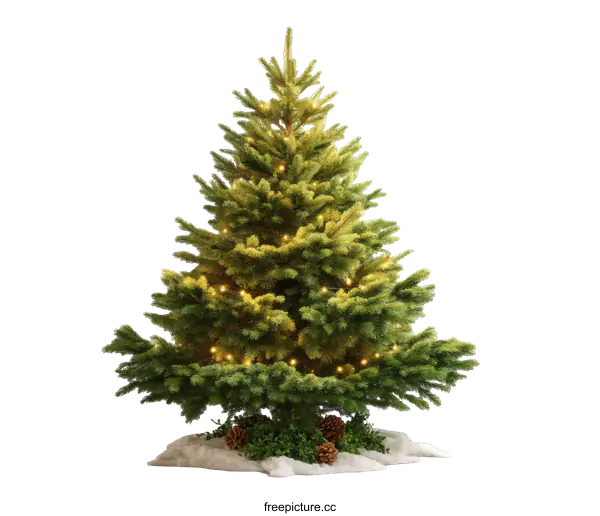 [Transparent Background PNG]Christmas Tree with Lights Illustration