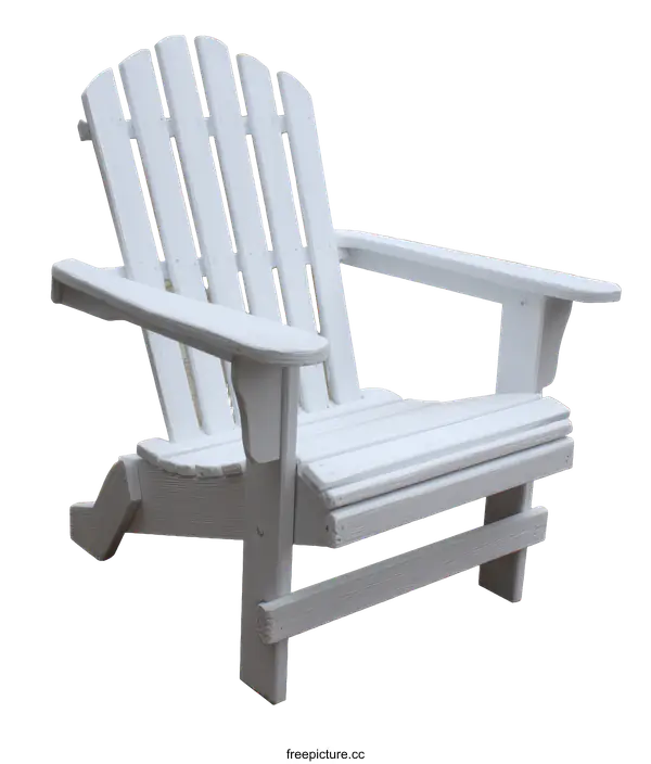 [Transparent Background PNG]Classic White Wooden Adirondack Chair