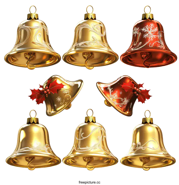 [Transparent Background PNG]Christmas Bells Collection Ornaments