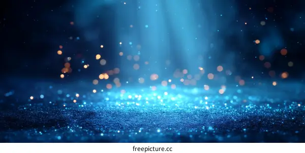 Blue Glitter Background with Light Effects