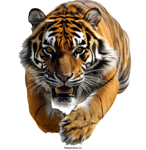 [Transparent Background PNG]Tiger in Action Wildlife Photography