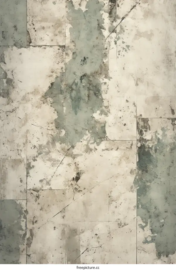 Grunge Seamless Texture of Old Blue and Green Tile