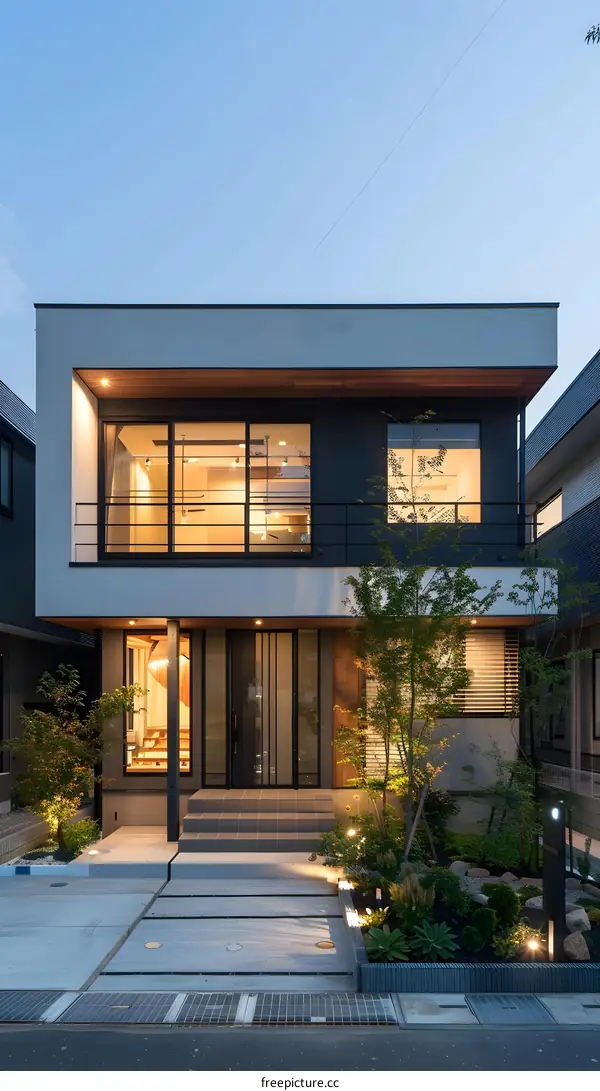 Modern Minimalist Two Storey House Exterior Design