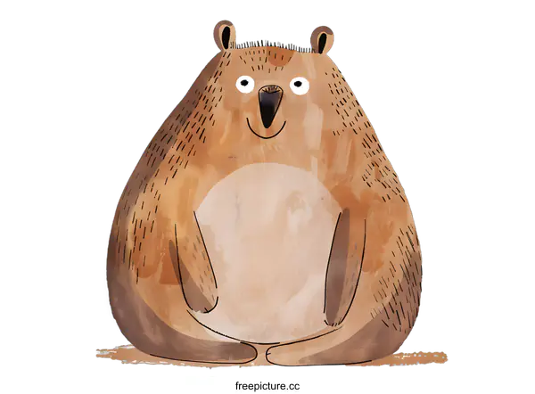 [Transparent Background PNG]Cute Cartoon Brown Bear Illustration With White Background