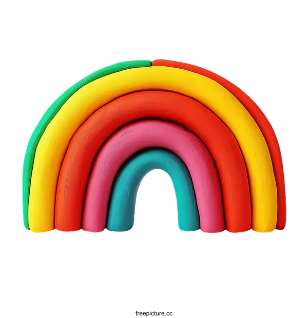 [Transparent Background PNG]Colorful Playdough Rainbow Art Piece