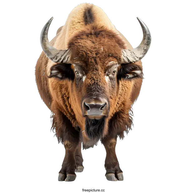 [Transparent Background PNG]American bison isolated on white background