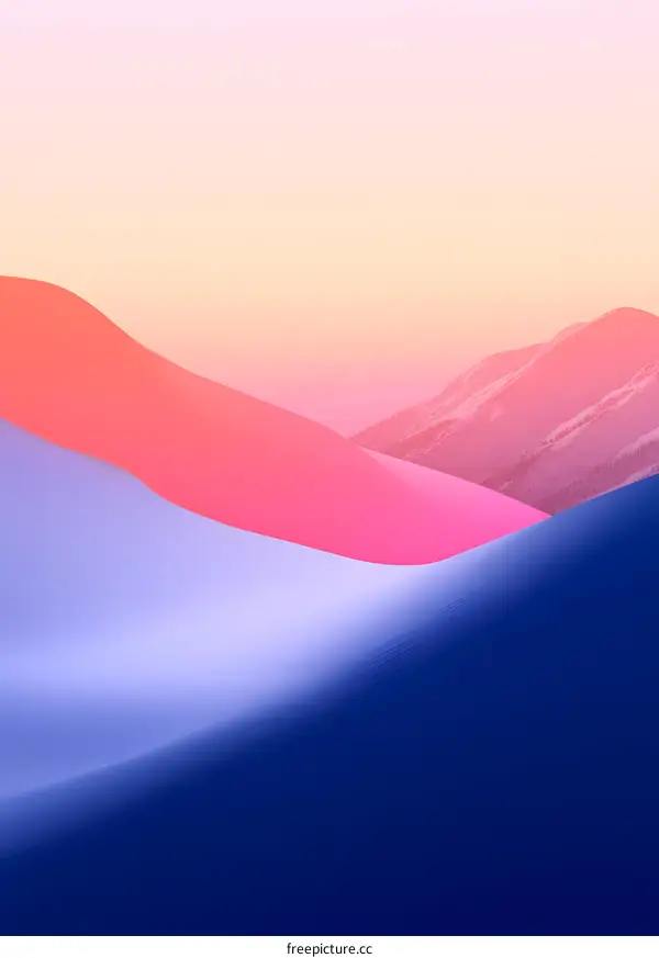 Abstract Mountain Landscape With Gradient Colors