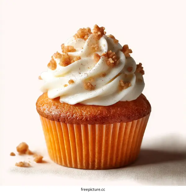 Delicious Creamy Vanilla Cupcake with Crumble Topping