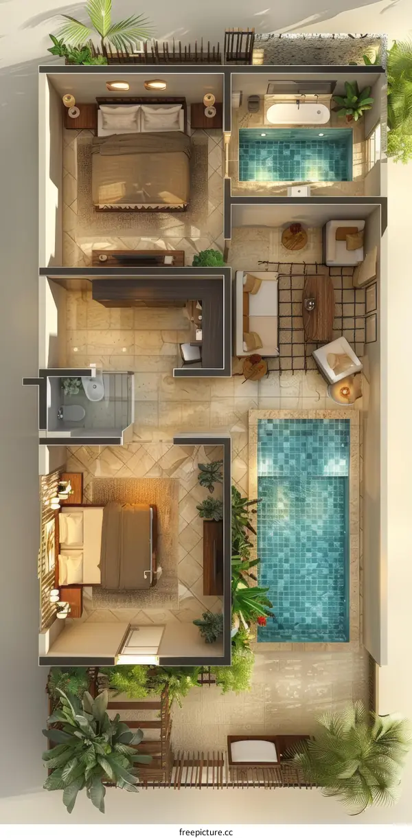 Tropical Villa Floor Plan Design