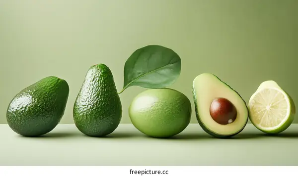 Fresh Avocados and Lime Still Life