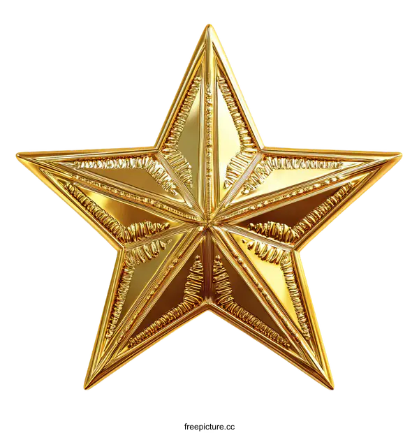 [Transparent Background PNG]Golden Star Ornament Illustration
