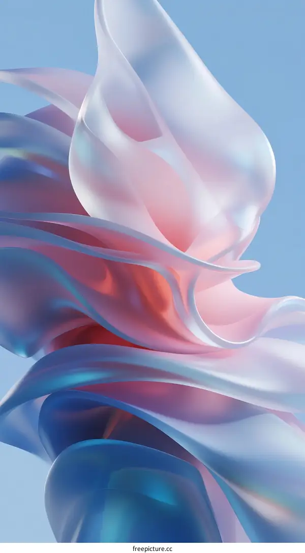 Abstract Gradient Colors Flowing 3D Rendering Design