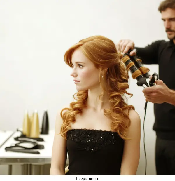 Hair Styling Session for a Beautiful Woman