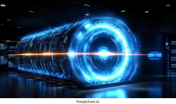 Futuristic Data Storage System Illustration