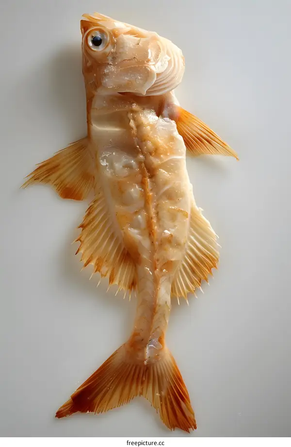 Preserved Fish Specimen on White Background