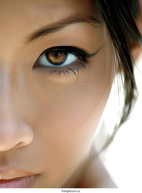 Close Up Of Woman Eye With Makeup