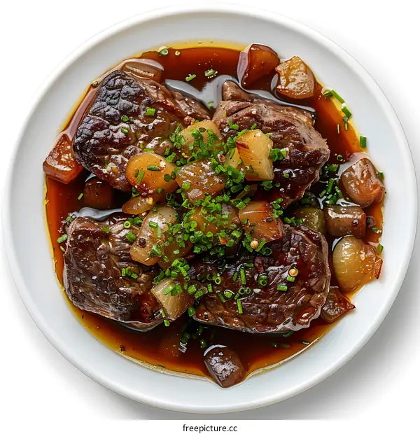 Beef stew with shallot and chives