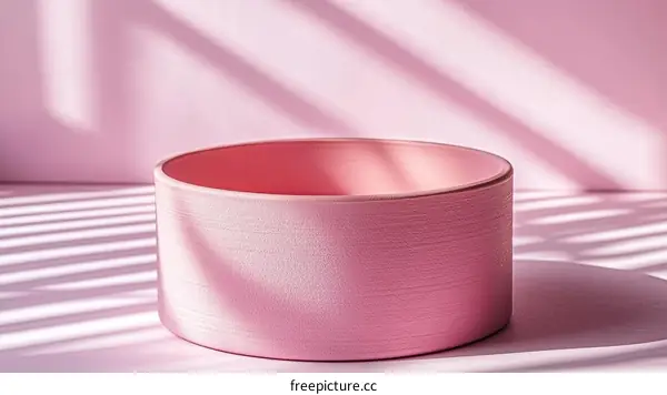 Pink Cylindrical Container on a Pink Background
