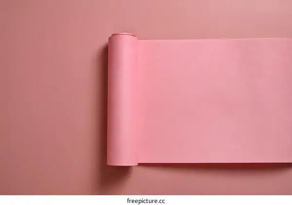 Rolled Pink Paper on a Pastel Background