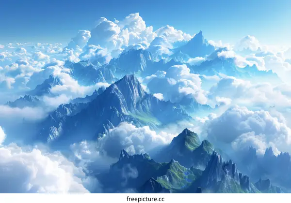 Majestic Mountains Above the Clouds