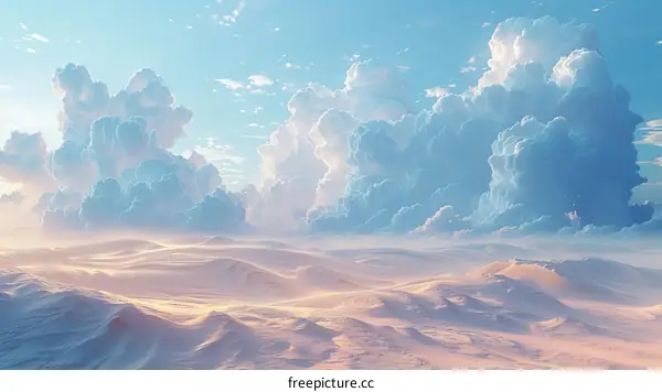 Desert Landscape with Majestic Clouds