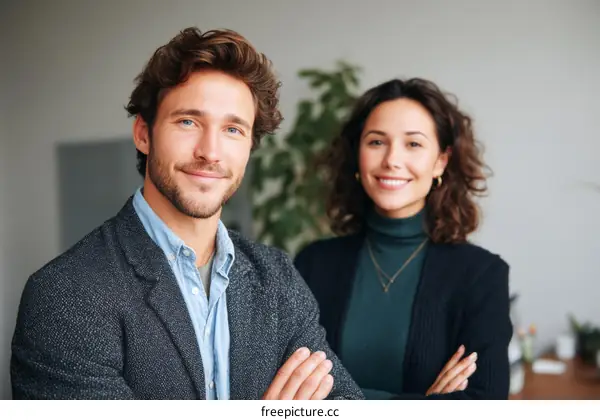 Business Professionals Confident Smile Portrait