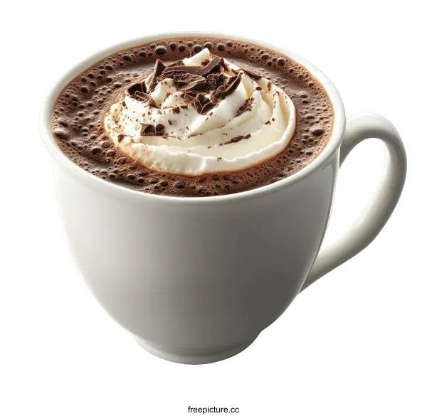 [Transparent Background PNG]Delicious Hot Chocolate in a White Mug