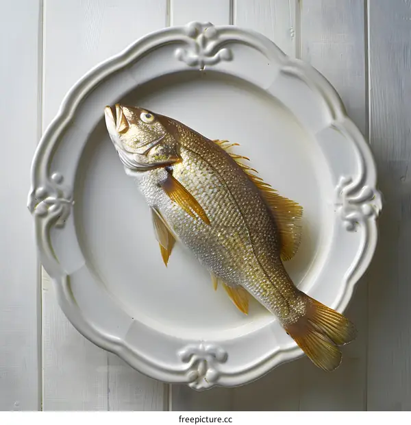 Fish on a white plate