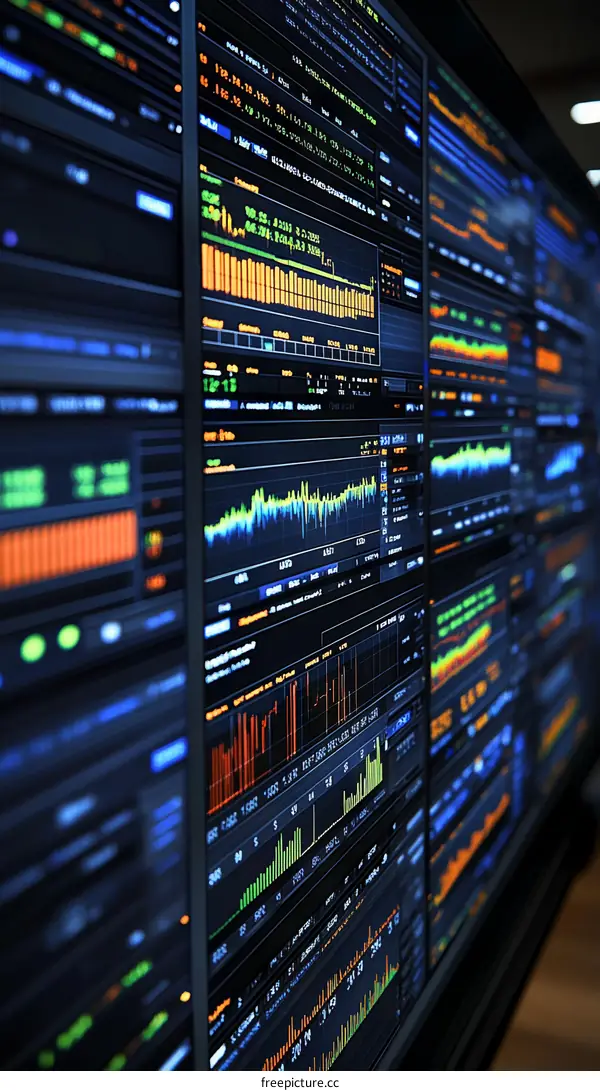 Multiple Screens Displaying Financial Data