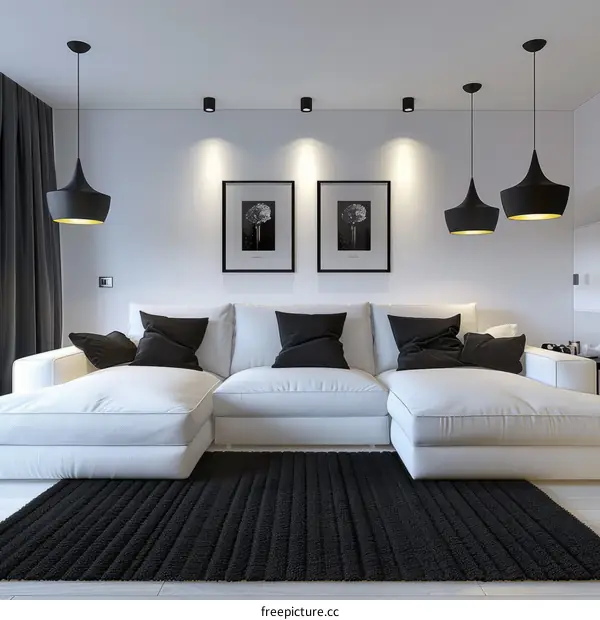 Minimalist Living Room Interior Design in White