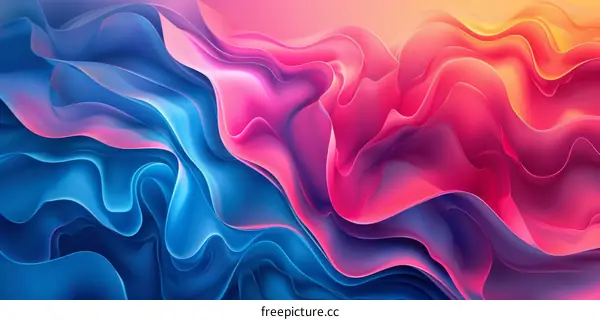 Abstract Colorful Flowing Liquid Art Design