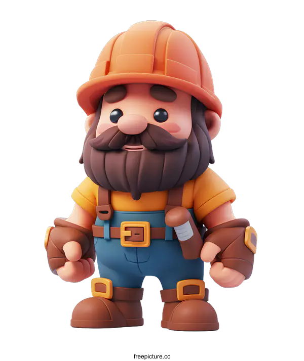 [Transparent Background PNG]3D Cartoon Construction Worker