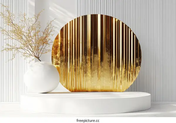 Modern Minimalist Gold and White Display