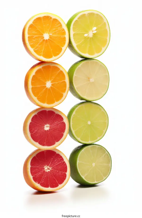 Different types of citrus fruits