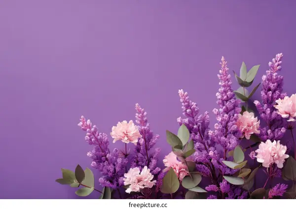 Purple Floral Arrangement on a Purple Background
