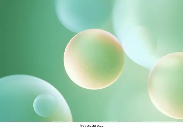 Abstract Liquid Shapes in Pastel Green