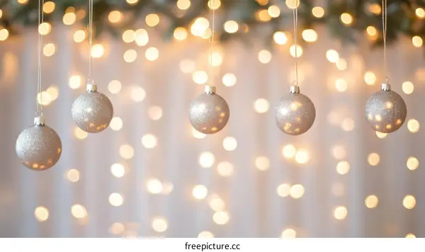 Christmas Ornaments with Bokeh Lights